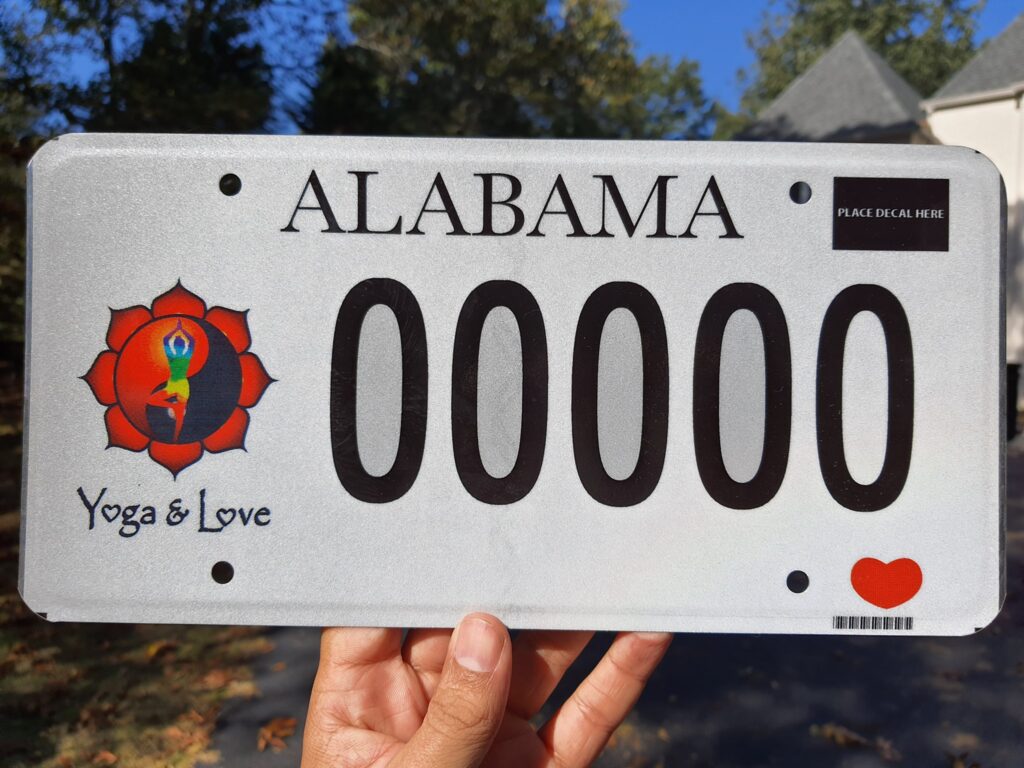 Yoga and Love License Plate